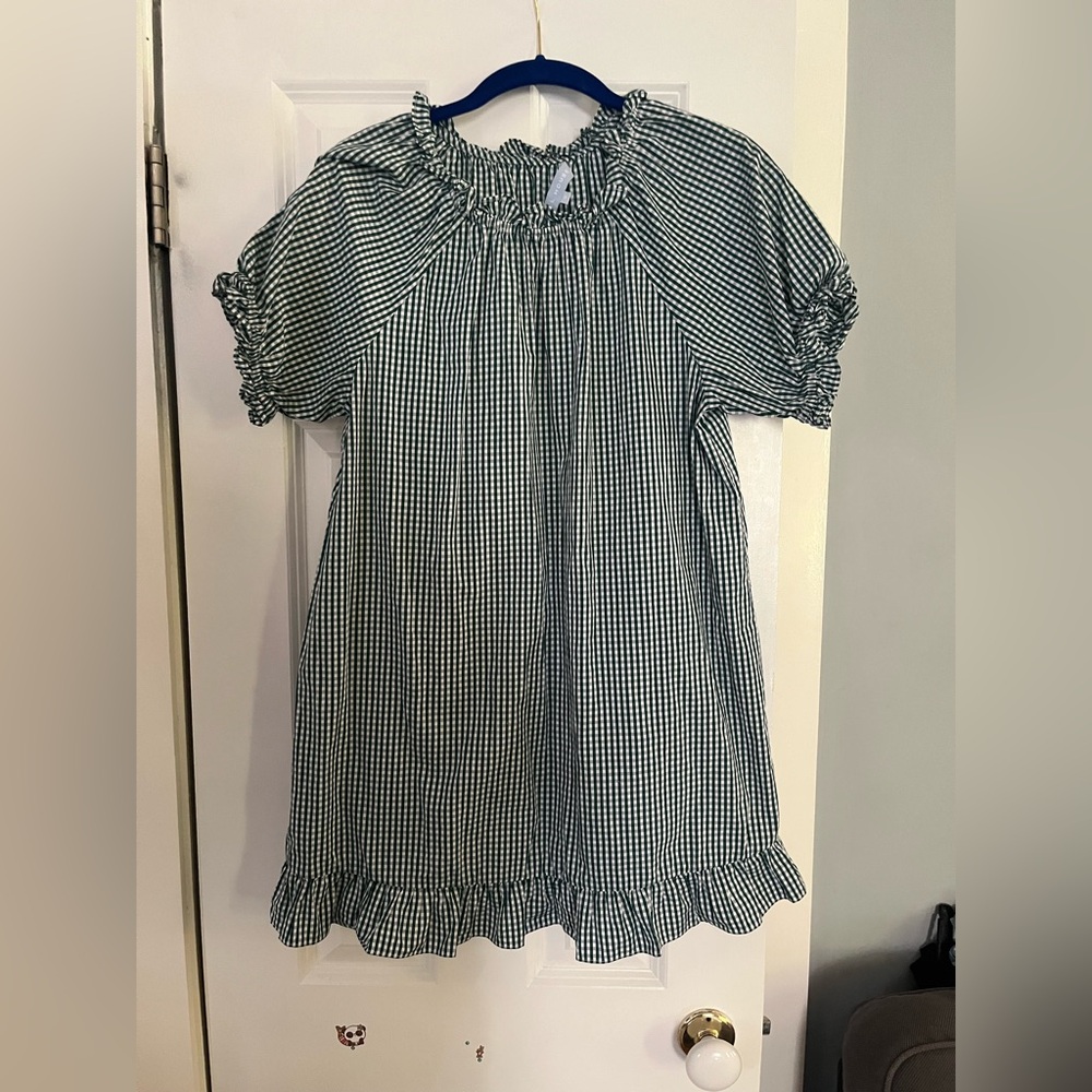 Hill House Home Emerald Gingham Katherine Nap Dress Size S Christmas Holiday - Picture 2 of 7